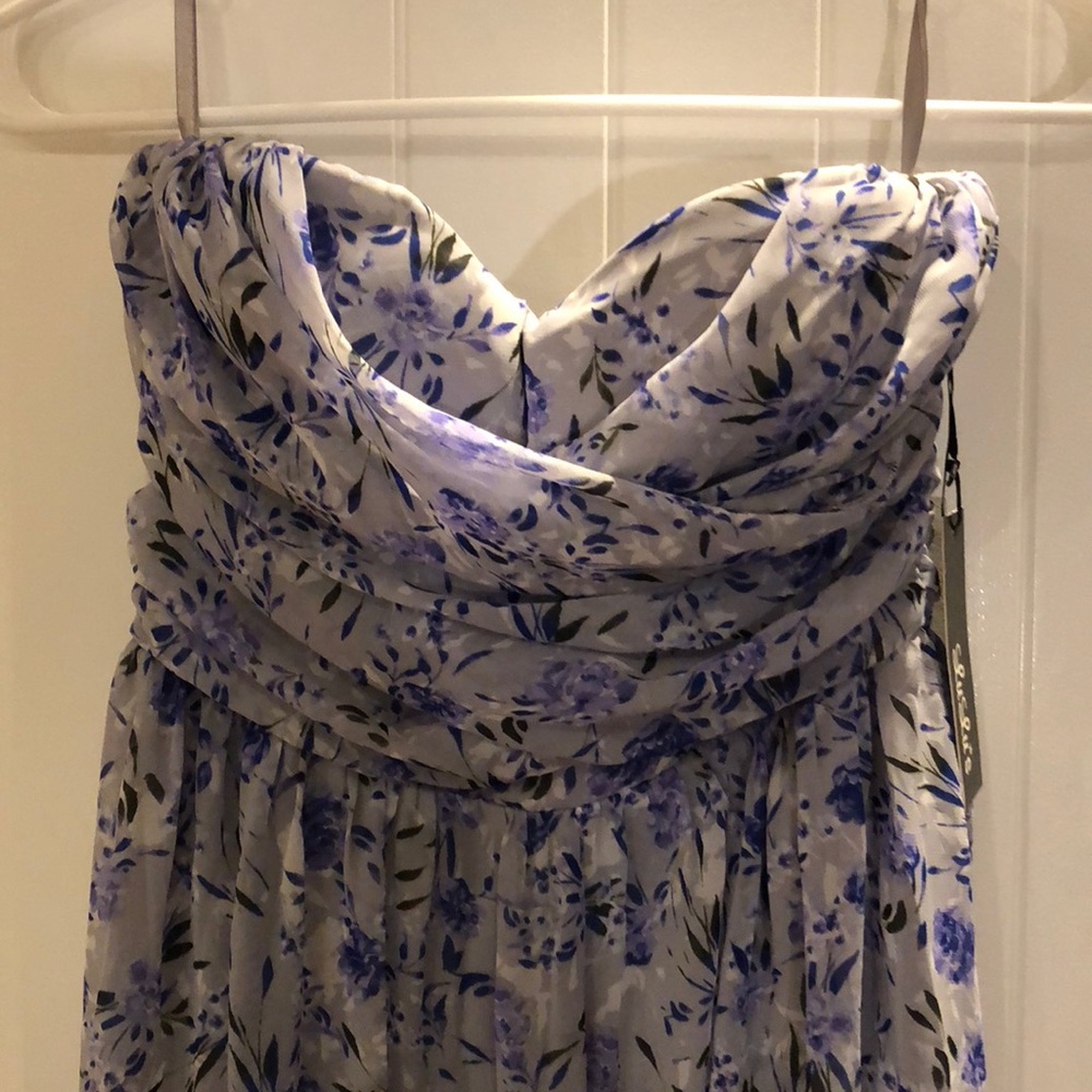 NWT Lulus Strapless Floral Maxi Dress